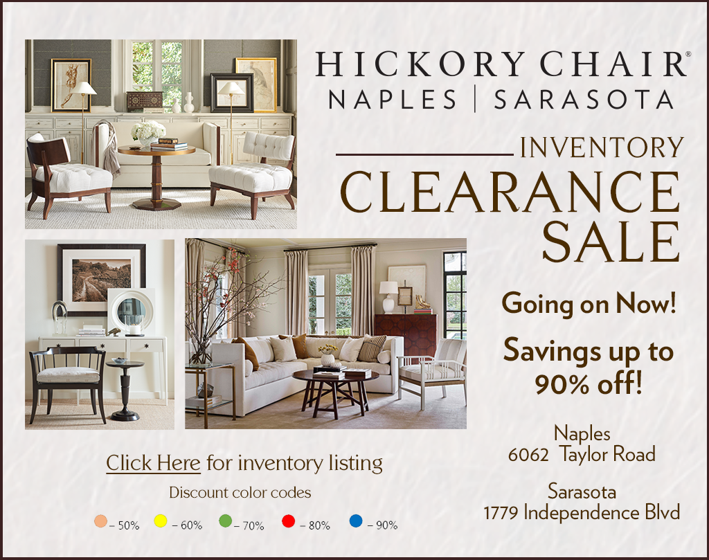 Hickory Chair Inventory Clearance Sale at IDS November 15- December 31, 2023.